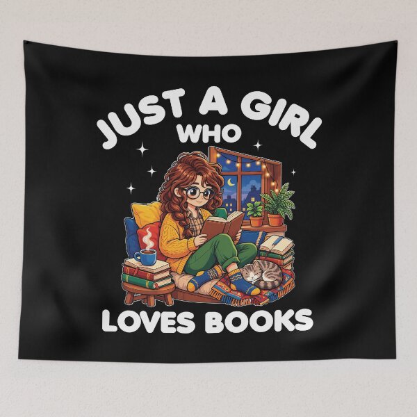 Item preview, Just a Girl Who Loves Books designed and sold by MO DESIGNS.