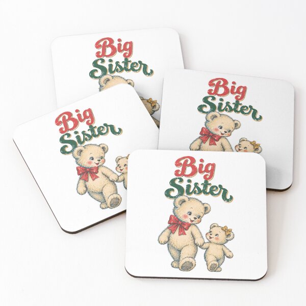 Item preview, Big Sister Vintage Teddy Bears Holding Hands designed and sold by Watercolorsart.