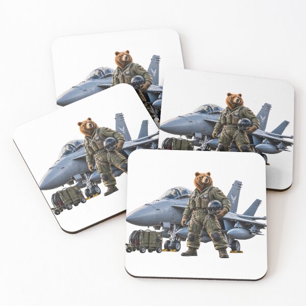 Item preview, Grizzly Bear Fighter Pilot - Military Aviation Ace designed and sold by carestazafeli.