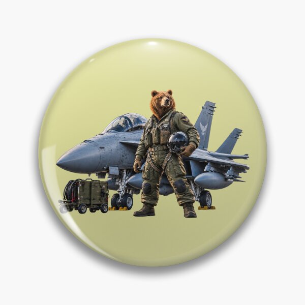 Item preview, Grizzly Bear Fighter Pilot - Military Aviation Ace designed and sold by carestazafeli.