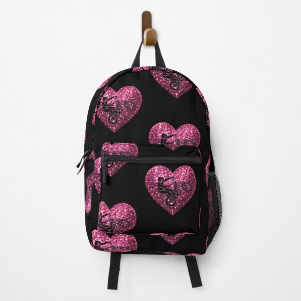 Item preview, Pink Glitter Heart Moto Trial Rider Cute Biker Extreme Motorcycle Motorsport designed and sold by Jt41.