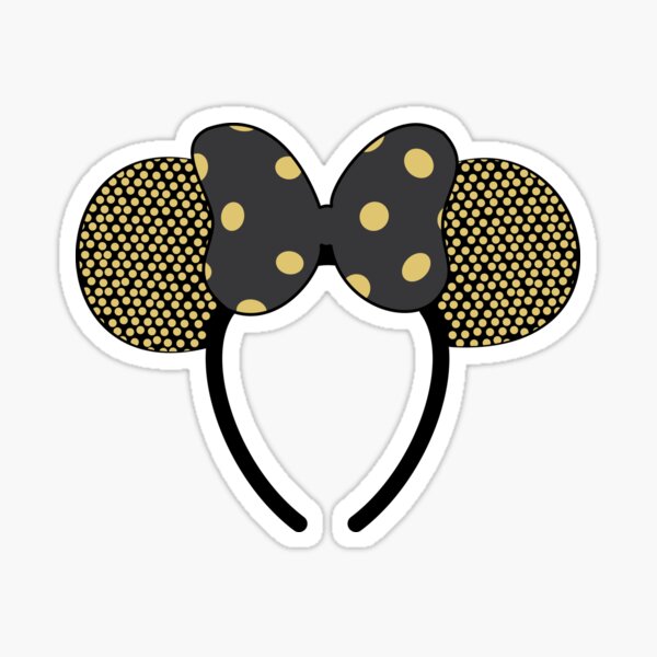 Gold Minnie Ears Sticker