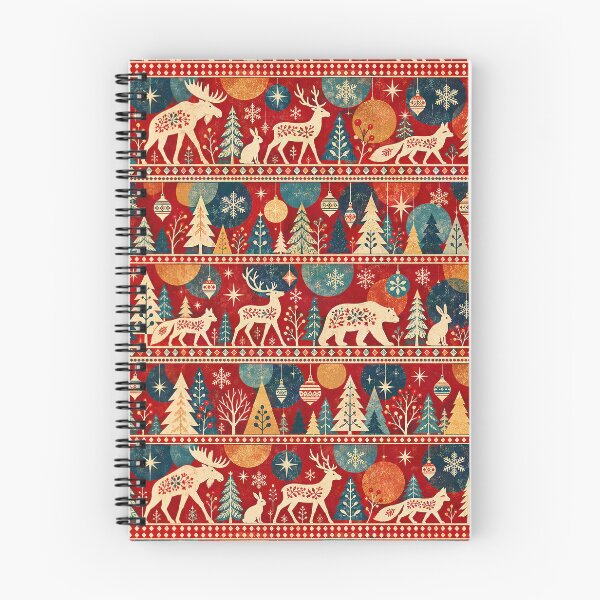 Item preview, Nordic Winter Wildlife Christmas Pattern designed and sold by Panadis.