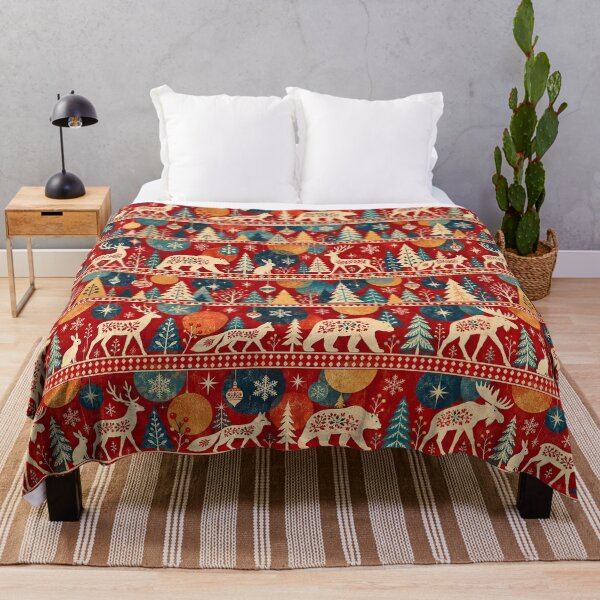 Item preview, Nordic Winter Wildlife Christmas Pattern designed and sold by Panadis.
