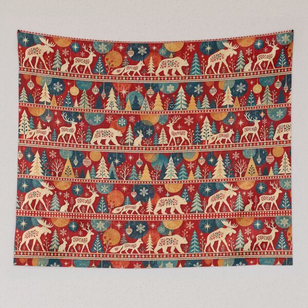 Item preview, Nordic Winter Wildlife Christmas Pattern designed and sold by Panadis.