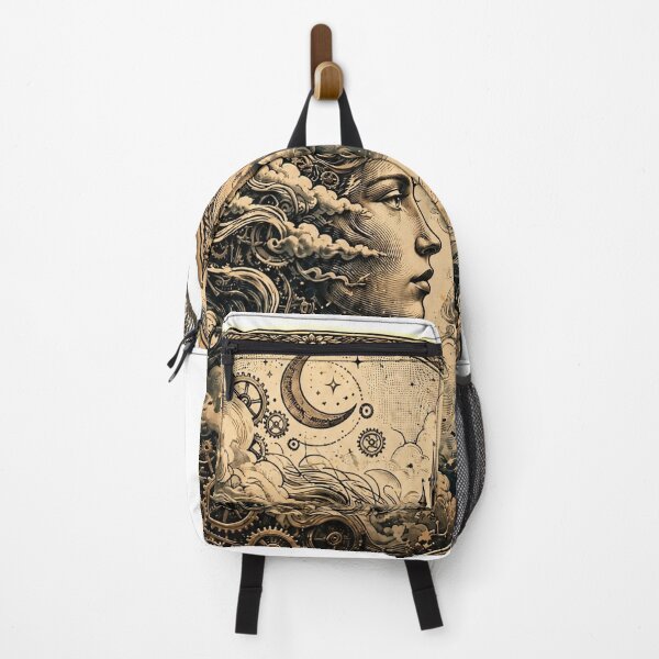 Item preview, Vintage Celestial Moon Goddess Gold Engraving designed and sold by ChotipahArt.