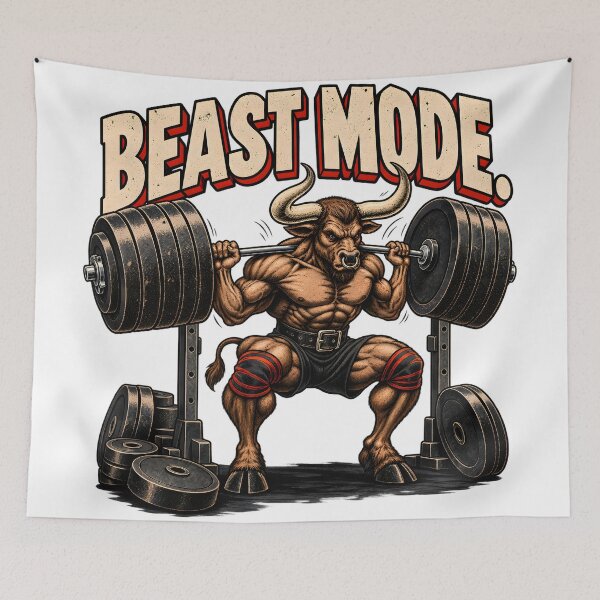 Item preview, Bodybuilding Poster – Minotaur Beast Mode Funny Gym Wall Art Digital Download designed and sold by CleverRaccoon.