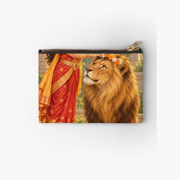 Aperçu de l'œuvre Bala Durga couronne son lion de fleurs créée et vendue par Homyar.