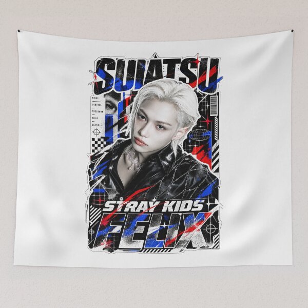 Item preview, Felix Stray Kids Suiatsu Techno Grunge Black Red Fan Art designed and sold by Valeree Store.