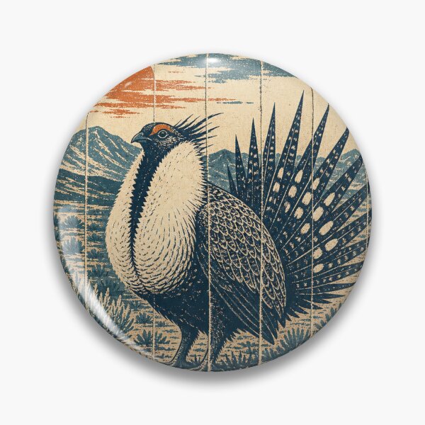 Item preview, Sage Grouse in the Sagebrush Wild Bird Nature Illustration designed and sold by VisualArtsOasis.