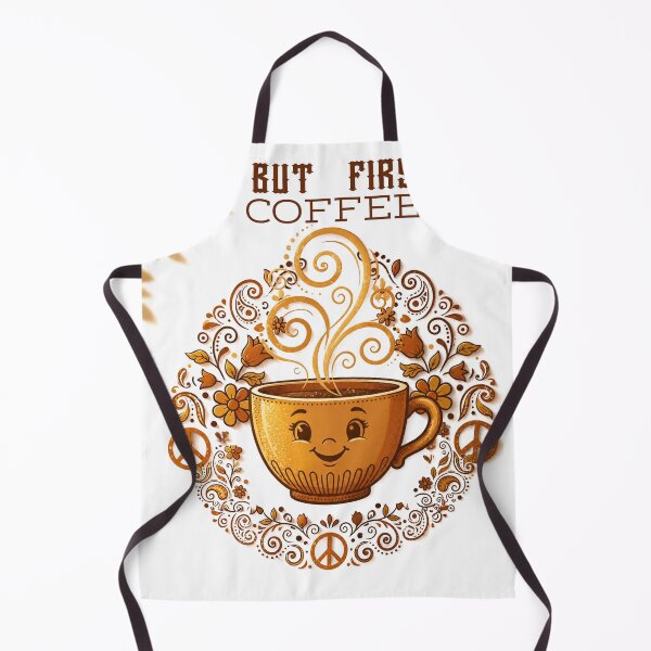 Item preview, But First Coffee Groovy Retro Peace Coffee designed and sold by ChotipahArt.