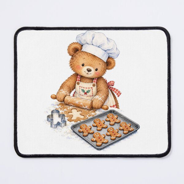 Item preview, Baker Teddy Bear Rolling Dough for Gingerbread Cookies designed and sold by Watercolorsart.