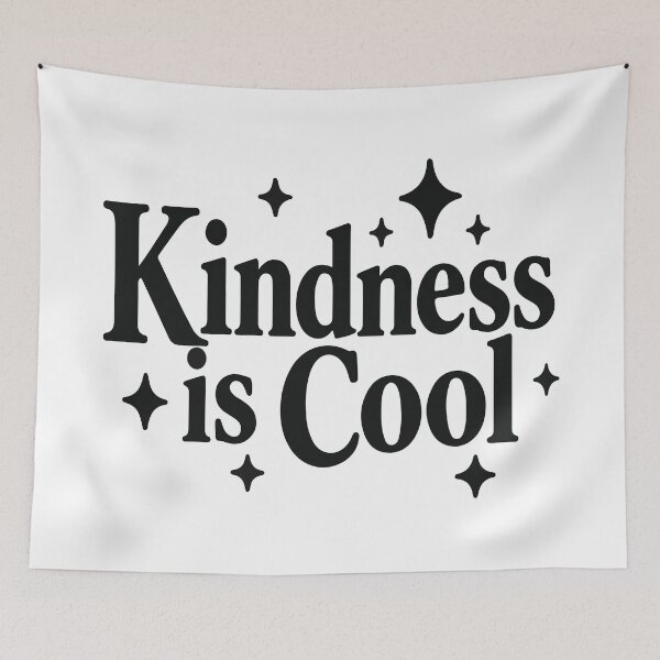 Item preview, Kindness Is Cool Black Retro Typography Positive Quote designed and sold by FemmePod.