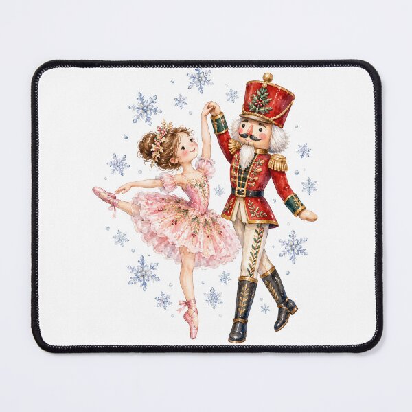 Item preview, Ballerina Dancing with Nutcracker Among Snowflakes designed and sold by Watercolorsart.