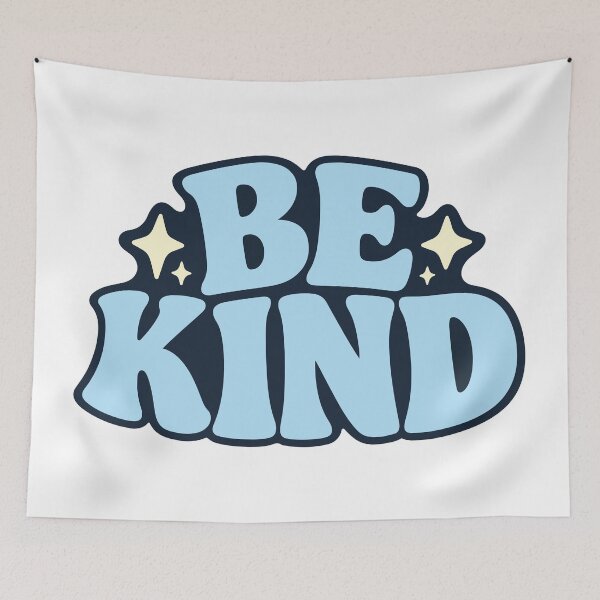 Item preview, Be Kind Blue Groovy Retro Typography Positive Quote designed and sold by FemmePod.