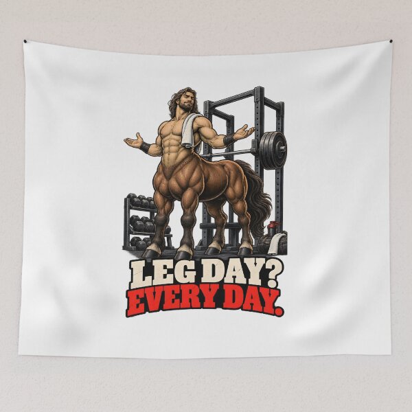 Item preview, Funny Gym Poster – Centaur Leg Day Every Day Gym Wall Art Digital Download designed and sold by CleverRaccoon.