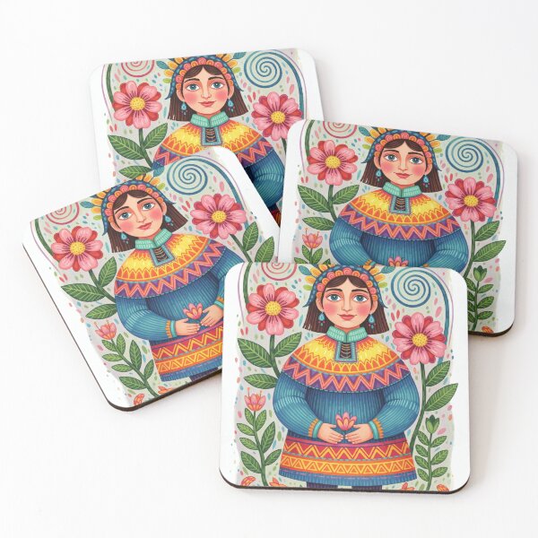 Item preview, Russian Khokhloma Style Matryoshka Doll Poster, Traditional Slavic Folk Art Illustration with Ornate Floral Patterns, Vibrant Red Black and Gold Colors designed and sold by PaintedPixels01.