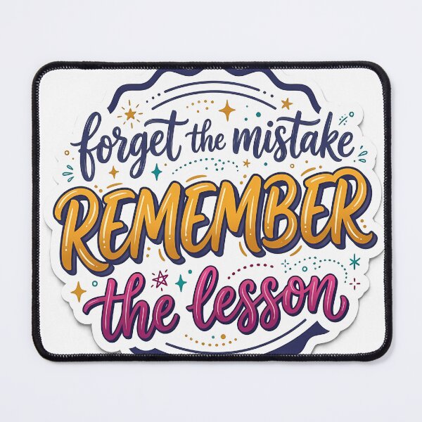 Item preview, Forget the Mistake Remember the Lesson Typography Art designed and sold by SnapStickerHub.
