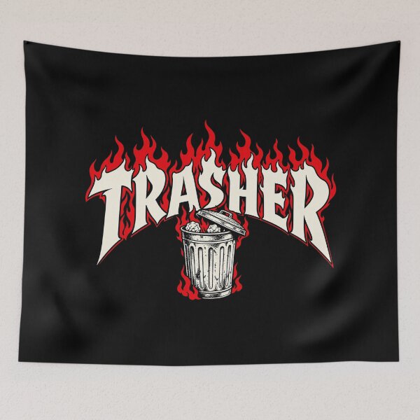 Item preview, Trasher Flaming Trash Can designed and sold by WitchingHourJP.