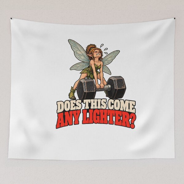 Item preview, Funny Gym Poster – Fairy Does This Come Any Lighter Humorous Gym Art Digital Download designed and sold by CleverRaccoon.
