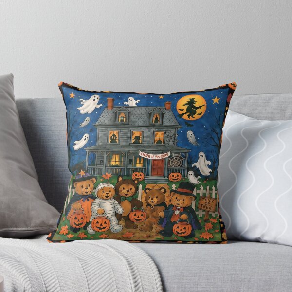 Item preview, Cute Halloween Teddy Bears Trick or Treating Haunted House designed and sold by HUTEND.