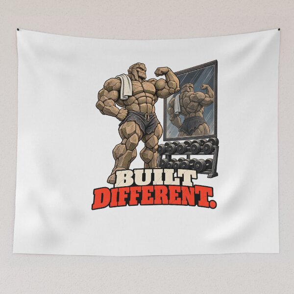 Item preview, Bodybuilding Poster – Golem Built Different Funny Gym Wall Art Digital Download designed and sold by CleverRaccoon.