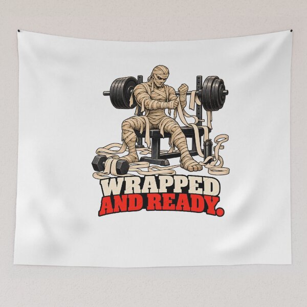 Item preview, Funny Gym Poster – Mummy Wrapped and Ready Weightlifting Wall Art Digital Download designed and sold by CleverRaccoon.