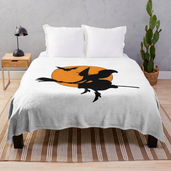 Item preview, Halloween Witch Flying Moon Bat Retro Graphic Art designed and sold by SoyLamderma.