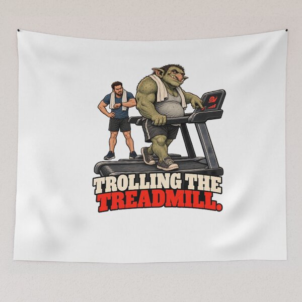Item preview, Funny Gym Poster – Troll Trolling the Treadmill Humorous Gym Wall Art Digital Download designed and sold by CleverRaccoon.