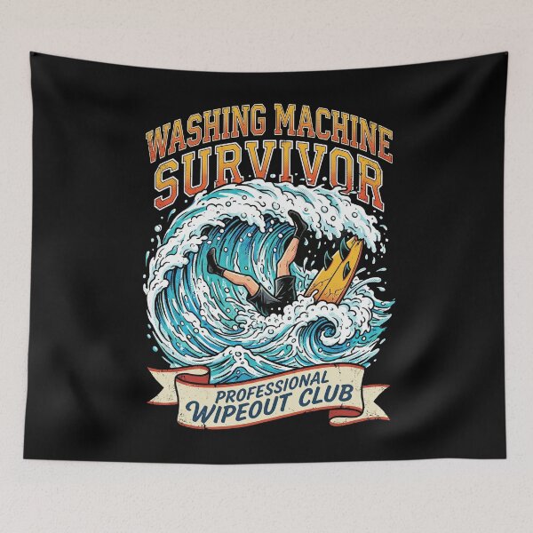 Item preview, Washing Machine Survivor – Professional Wipeout Club Funny Surfing Wave Humor Vintage Art designed and sold by Luminari Creations.