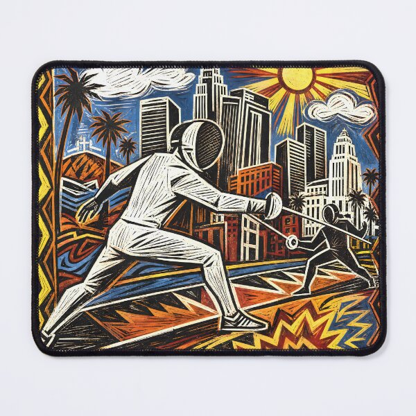 Item preview, Los Angeles Fencing Urban Sports Vintage Art designed and sold by castillomiami.