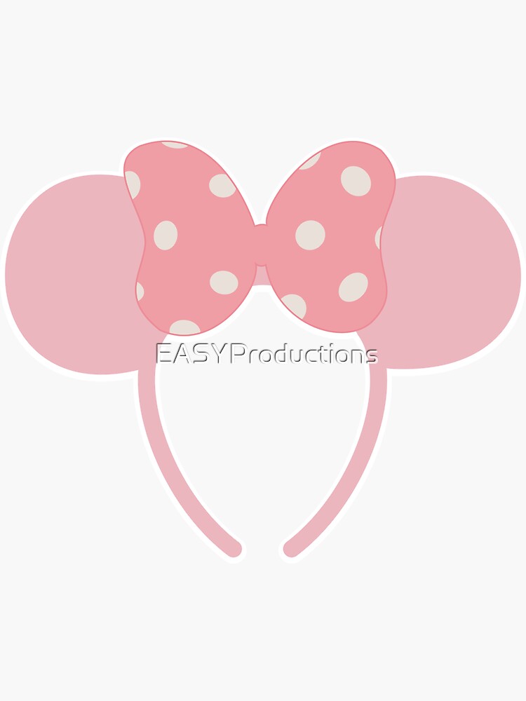 Pink Ears Stickers Redbubble - cute pink spooky eyeball bow tie roblox