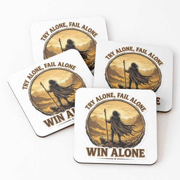 Item preview, Try Alone Fail Alone Win Alone Typography Art designed and sold by SnapStickerHub.