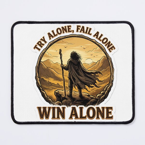 Item preview, Try Alone Fail Alone Win Alone Typography Art designed and sold by SnapStickerHub.