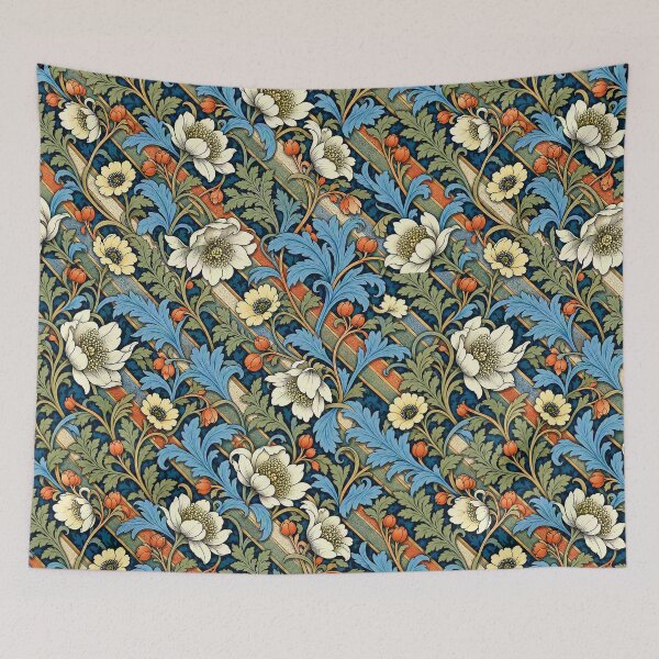 Item preview, Vintage Arts Crafts Striped Floral designed and sold by Panadis.