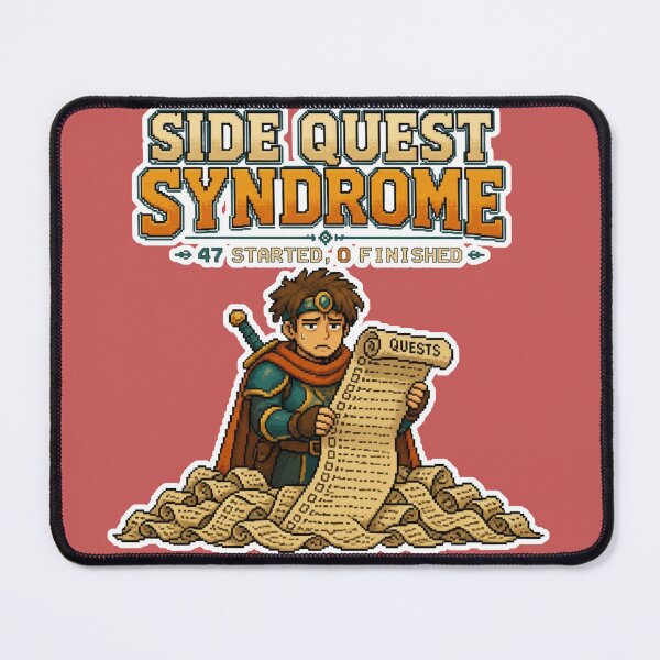 Item preview, Side Quest Syndrome 47 Started 0 Finished - Funny Developer Gamer Shirt designed and sold by Geek Tracy Shop.