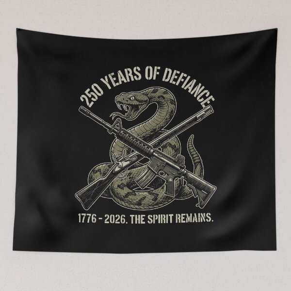 Item preview, 250 Years of Defiance – 1776 to 2026 The Spirit Remains Gadsden Snake Patriotic Veteran Art designed and sold by Luminari Creations.
