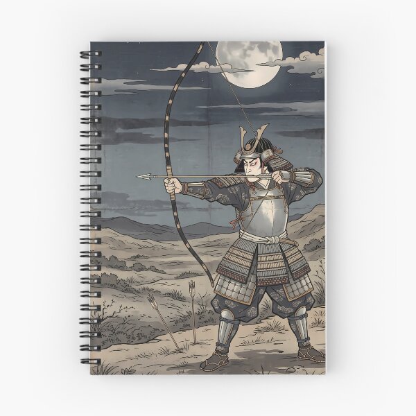Item preview, Samurai Archer Drawing Bow Under Full Moon designed and sold by TokyoUkiyoHouse.