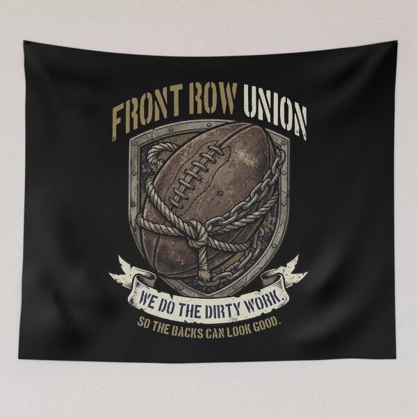 Item preview, Front Row Union – We Do the Dirty Work So the Backs Can Look Good Funny Rugby Forward Pride Art designed and sold by Luminari Creations.
