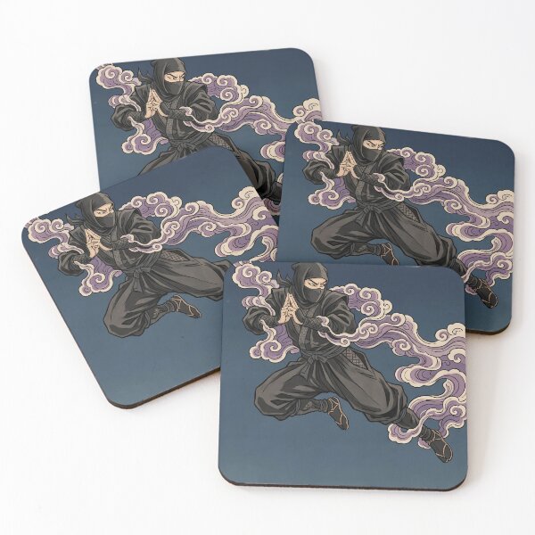 Item preview, Leaping Ninja Hand Sign Under Full Moon designed and sold by TokyoUkiyoHouse.
