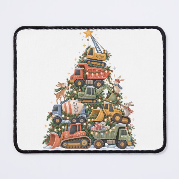 Item preview, Crane Placing Star on Construction Vehicles Christmas Tree designed and sold by Watercolorsart.