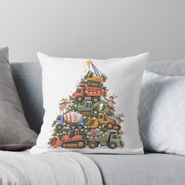 Item preview, Crane Placing Star on Construction Vehicles Christmas Tree designed and sold by Watercolorsart.