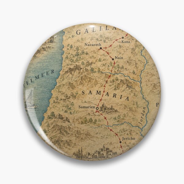 Item preview, Jesus Trail Map Pilgrim Route Nazareth Jerusalem Bible Vintage Hiking Map designed and sold by Mauswohn.