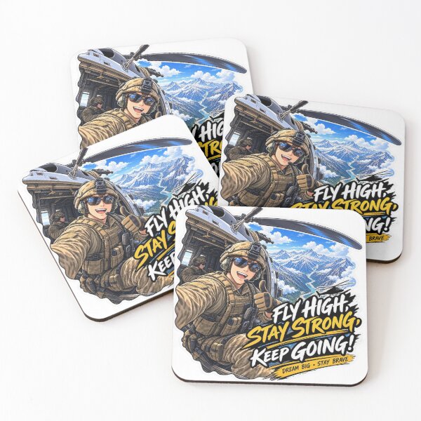 Item preview, Fly High Stay Strong Keep Going - Anime Military Pilot Helicopter Selfie designed and sold by carestazafeli.