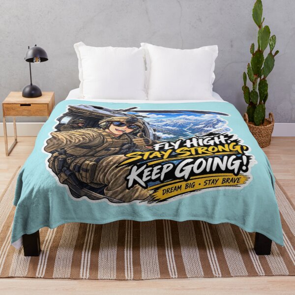 Item preview, Fly High Stay Strong Keep Going - Anime Military Pilot Helicopter Selfie designed and sold by carestazafeli.
