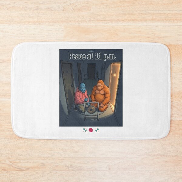 Item preview, Peace at 11 PM - Funny Bigfoot Meditation and Roommate Cartoon designed and sold by Whimsy Trail Co.