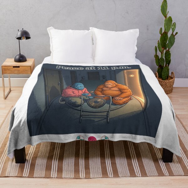 Item preview, Peace at 11 PM - Funny Bigfoot Meditation and Roommate Cartoon designed and sold by Whimsy Trail Co.