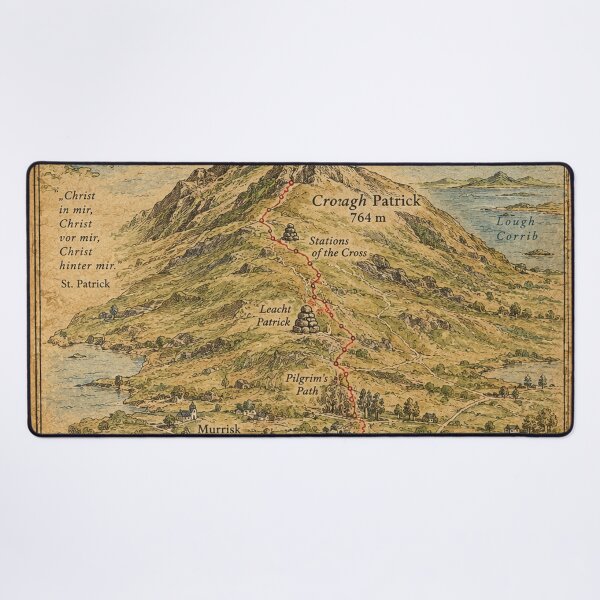 Item preview, Croagh Patrick vintage hiking map Ireland Pilgrim's Way Tochar Phadraig designed and sold by Mauswohn.