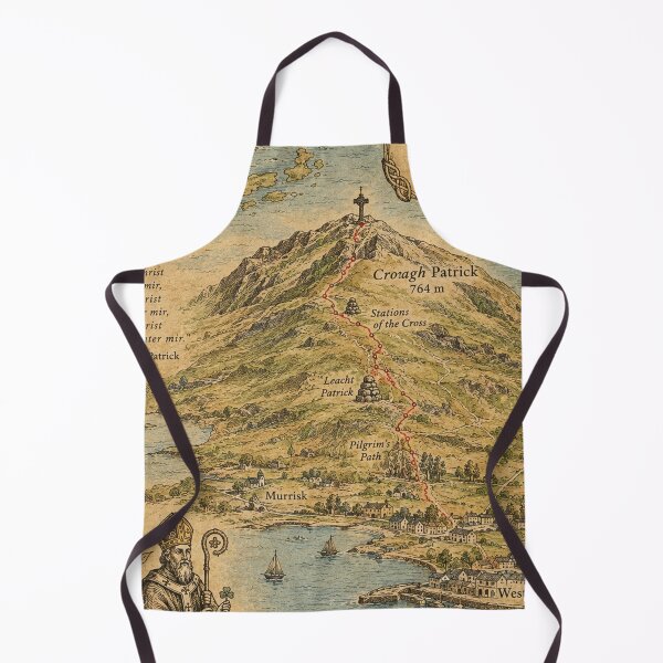 Item preview, Croagh Patrick vintage hiking map Ireland Pilgrim's Way Tochar Phadraig designed and sold by Mauswohn.