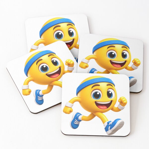 Item preview, Cheerful Running Emoji Mascot designed and sold by MR4me.